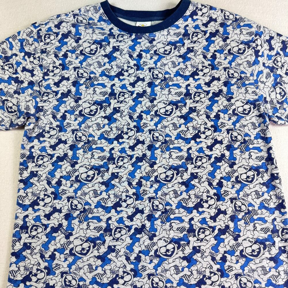 Pin & Fit Shirt Mens XL Cartoon Short Sleeve All Over Print Streetwear Dog Bone